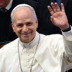 Pope Leo XIV meets members of the media at the Paul VI Hall